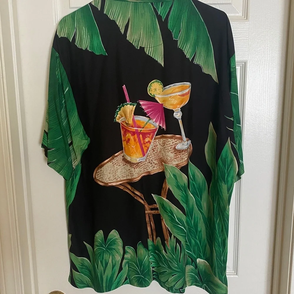 Tori Richard Hawaiian Shirt, Men's Size L Cocktails Hawaiian Shirt